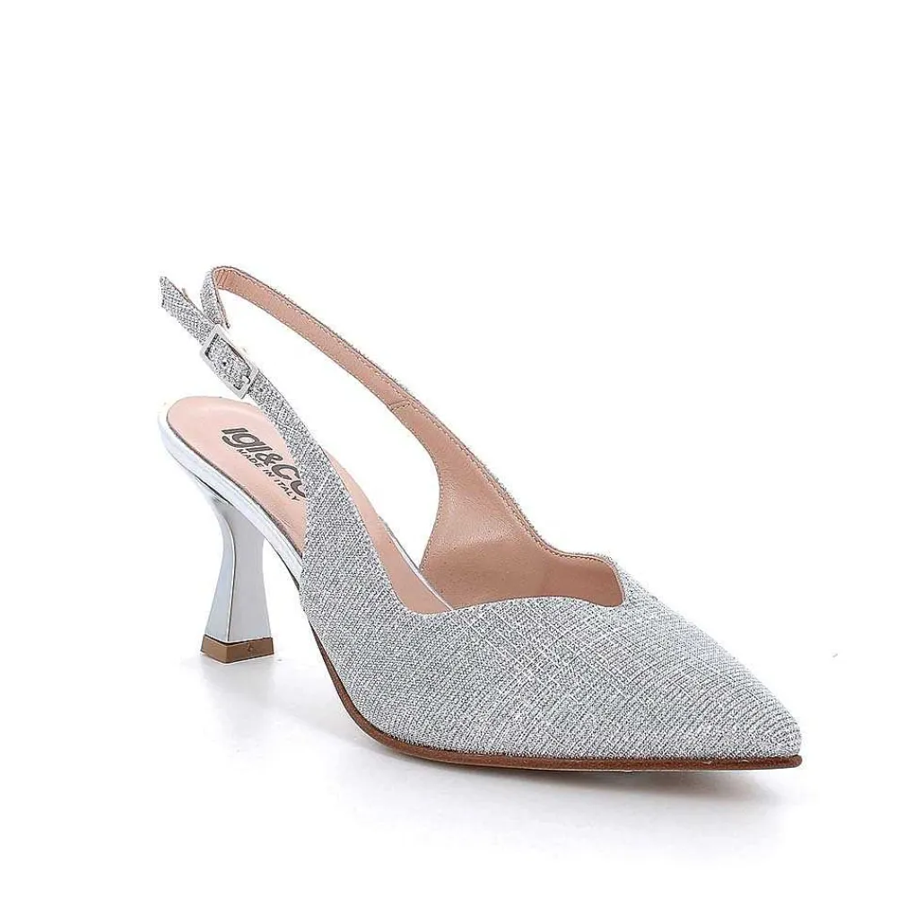 Scarpe Con Tacco|Igi&Co Decollete Con Cinturino Posteriore Da Donna Argento