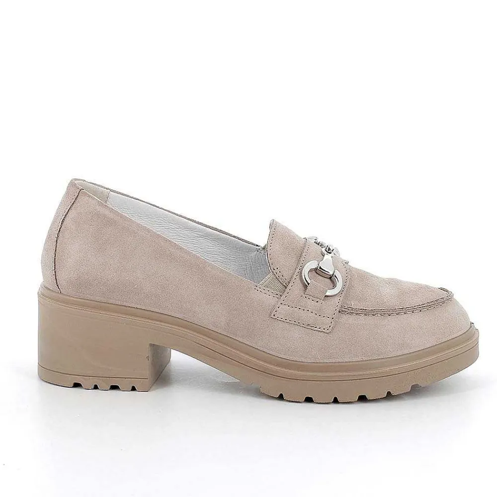 Scarpe Con Tacco|Igi&Co Mocassini Con Tacco In Pelle Da Donna Visone