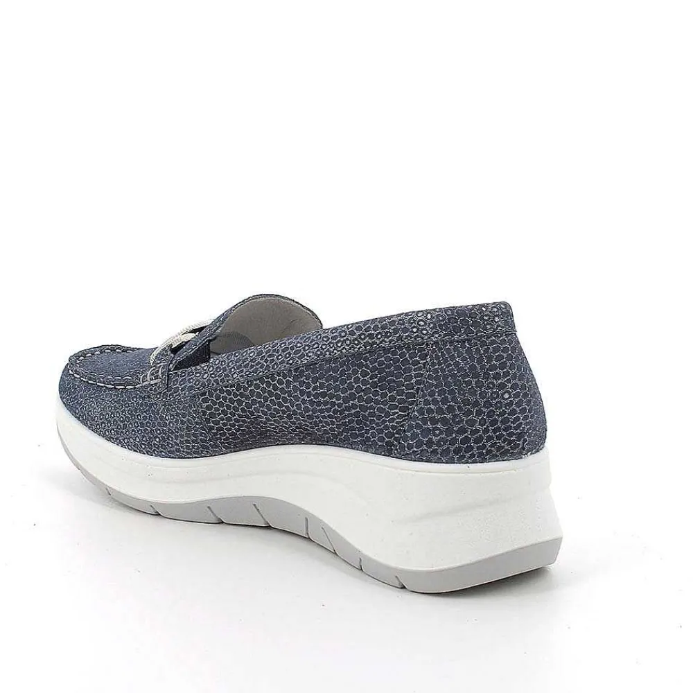 Mocassini E Slip On|Igi&Co Mocassini Con Zeppa In Pelle Da Donna Blu Iridescente
