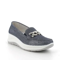 Mocassini E Slip On|Igi&Co Mocassini Con Zeppa In Pelle Da Donna Blu Iridescente