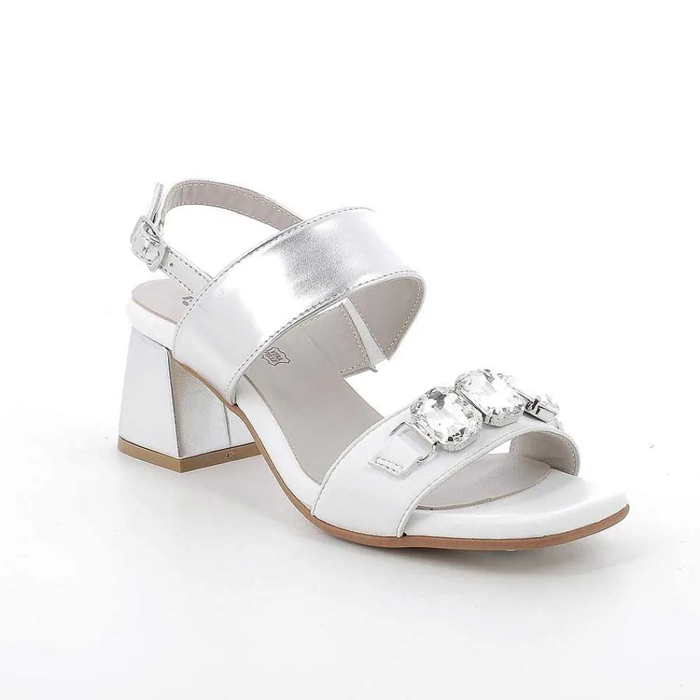 Scarpe Con Tacco|Igi&Co Sandali Con Tacco Da Donna Argento-Bianco