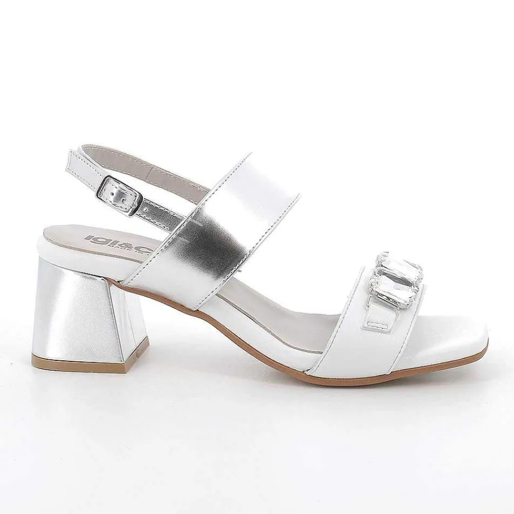 Scarpe Con Tacco|Igi&Co Sandali Con Tacco Da Donna Argento-Bianco