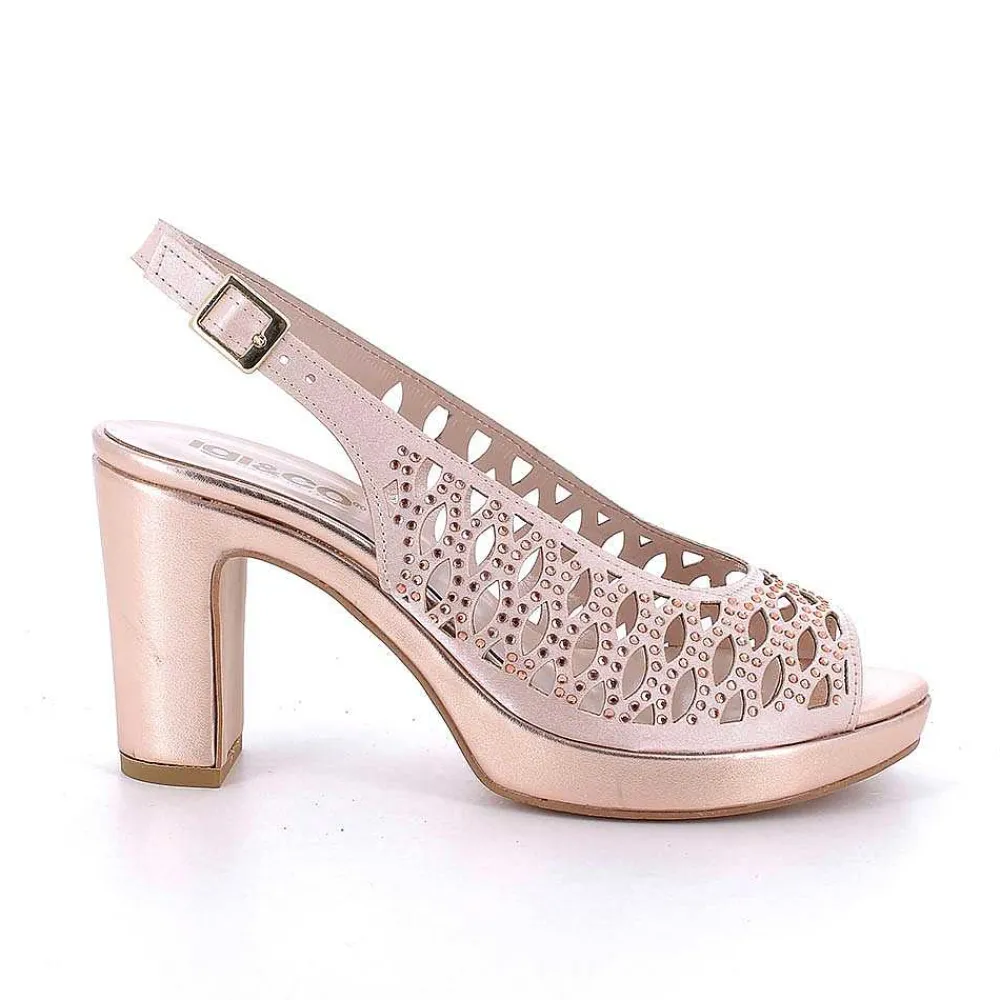 Scarpe Con Tacco|Igi&Co Sandali Con Tacco E Plateau Da Donna Rame