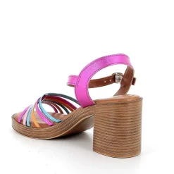 Scarpe Con Tacco|Igi&Co Sandali Con Tacco In Pelle Da Donna Fuxia Laminato