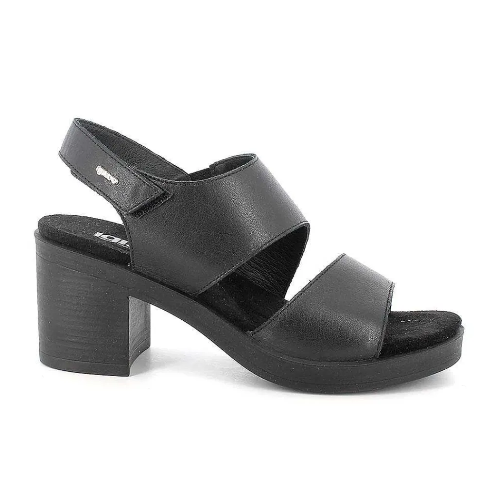 Scarpe Con Tacco|Igi&Co Sandali Con Tacco In Pelle Da Donna Nero