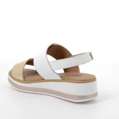 Zeppe|Igi&Co Sandali Con Zeppa Da Donna Bianco-Oro