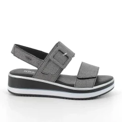 Zeppe|Igi&Co Sandali Con Zeppa Da Donna Nero Glitter