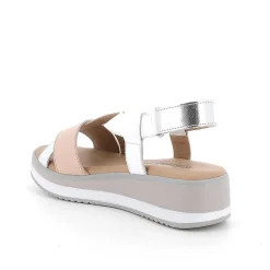 Zeppe|Igi&Co Sandali Con Zeppa Da Donna Bianco-Argento