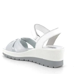 Zeppe|Igi&Co Sandali Con Zeppa Da Donna Bianco-Argento