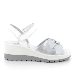 Zeppe|Igi&Co Sandali Con Zeppa Da Donna Bianco-Argento