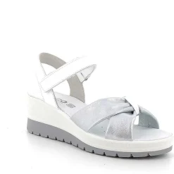 Zeppe|Igi&Co Sandali Con Zeppa Da Donna Bianco-Argento