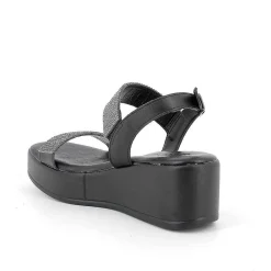 Zeppe|Igi&Co Sandali Con Zeppa In Pelle Da Donna Nero