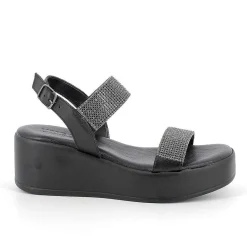 Zeppe|Igi&Co Sandali Con Zeppa In Pelle Da Donna Nero