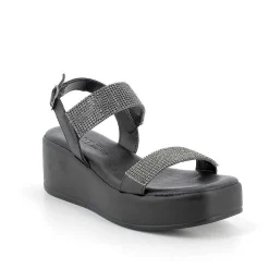 Zeppe|Igi&Co Sandali Con Zeppa In Pelle Da Donna Nero