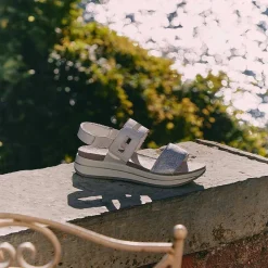 Zeppe|Igi&Co Sandali Con Zeppa In Pelle Da Donna Argento-Bianco