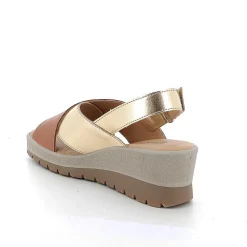 Zeppe|Igi&Co Sandali Con Zeppa In Pelle Da Donna Cuoio-Oro