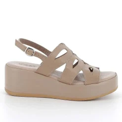 Zeppe|Igi&Co Sandali Con Zeppa In Pelle Da Donna Taupe