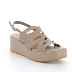Zeppe|Igi&Co Sandali Con Zeppa In Pelle Da Donna Taupe