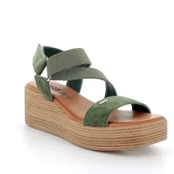 Zeppe|Igi&Co Sandali Con Zeppa In Pelle Da Donna Verde Salvia