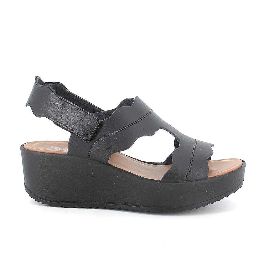 Zeppe|Igi&Co Sandali Con Zeppa In Pelle Da Donna Nero