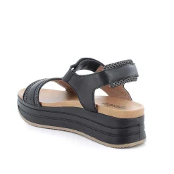 Zeppe|Igi&Co Sandali Con Zeppa In Pelle Da Donna Nero