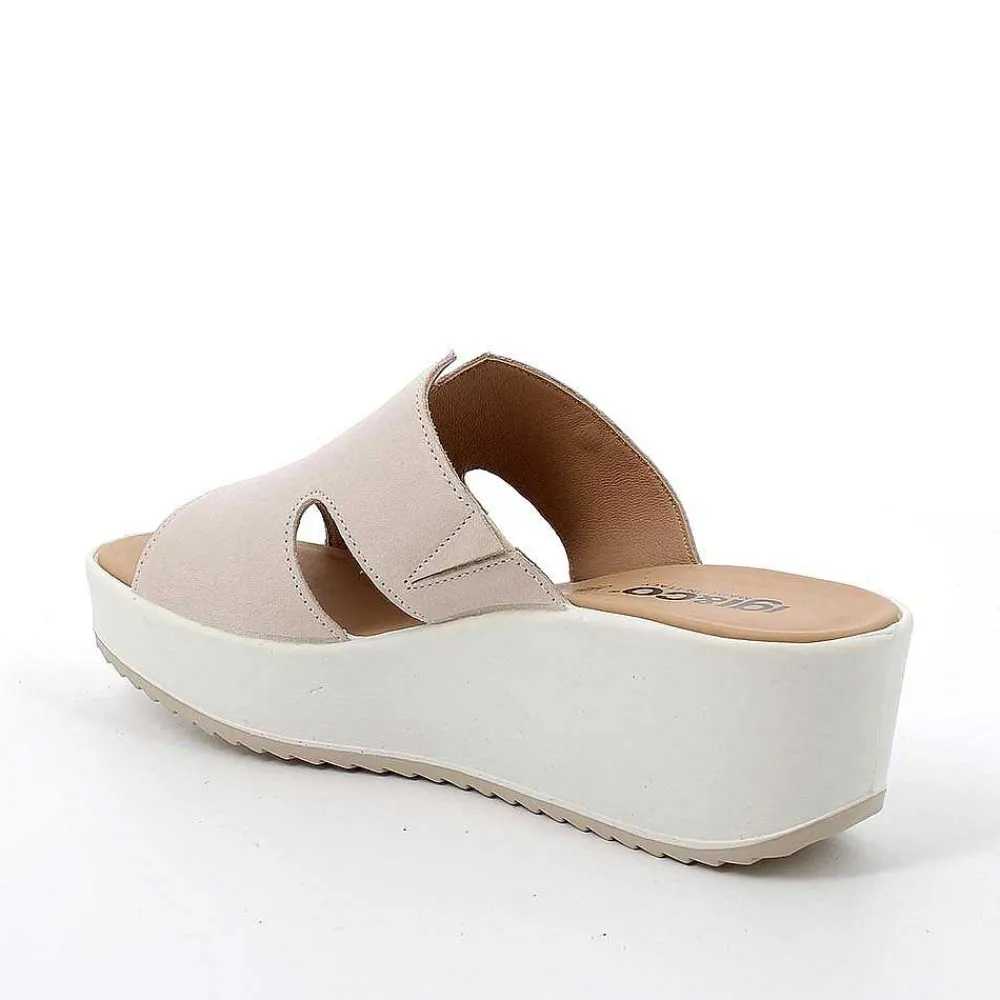 Zeppe|Igi&Co Sandali Con Zeppa In Pelle Da Donna Panna