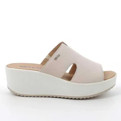 Zeppe|Igi&Co Sandali Con Zeppa In Pelle Da Donna Panna