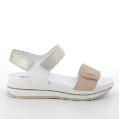 Zeppe|Igi&Co Sandali Con Zeppa In Pelle Da Donna Beige-Bianco