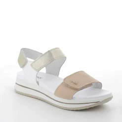 Zeppe|Igi&Co Sandali Con Zeppa In Pelle Da Donna Beige-Bianco