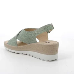 Zeppe|Igi&Co Sandali Con Zeppa In Pelle Da Donna Salvia Iridescente