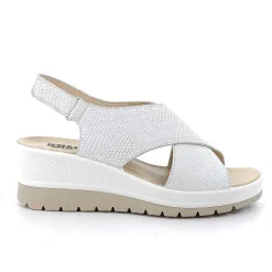 Zeppe|Igi&Co Sandali Con Zeppa In Pelle Da Donna Bianco Iridescente