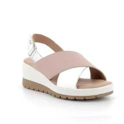 Zeppe|Igi&Co Sandali Con Zeppa In Pelle Da Donna Polvere-Bianco