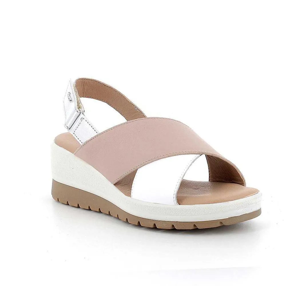 Zeppe|Igi&Co Sandali Con Zeppa In Pelle Da Donna Polvere-Bianco