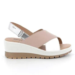 Zeppe|Igi&Co Sandali Con Zeppa In Pelle Da Donna Polvere-Bianco