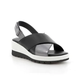 Zeppe|Igi&Co Sandali Con Zeppa In Pelle Da Donna Nero