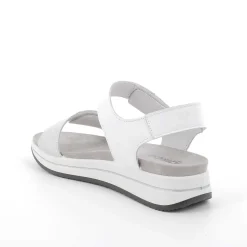 Zeppe|Igi&Co Sandali Con Zeppa In Pelle Da Donna Argento-Bianco