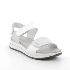 Zeppe|Igi&Co Sandali Con Zeppa In Pelle Da Donna Argento-Bianco