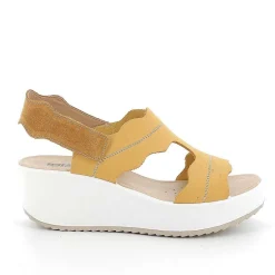 Zeppe|Igi&Co Sandali Con Zeppa In Pelle Da Donna Giallo