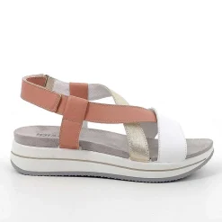 Zeppe|Igi&Co Sandali Con Zeppa In Pelle Da Donna Bianco-Cipria