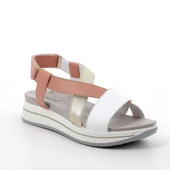 Zeppe|Igi&Co Sandali Con Zeppa In Pelle Da Donna Bianco-Cipria