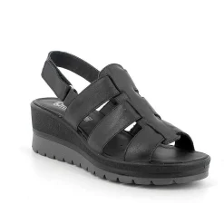 Zeppe|Igi&Co Sandali Con Zeppa In Pelle Da Donna Nero