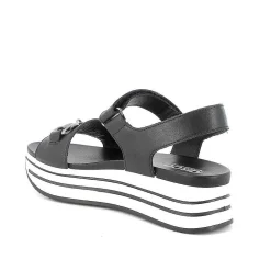 Zeppe|Igi&Co Sandali Con Zeppa In Pelle Da Donna Nero