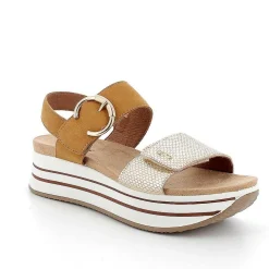 Zeppe|Igi&Co Sandali Con Zeppa In Pelle Da Donna Platino-Camel