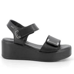 Zeppe|Igi&Co Sandali Con Zeppa In Pelle Da Donna Nero