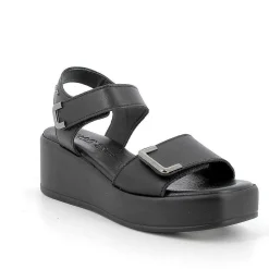 Zeppe|Igi&Co Sandali Con Zeppa In Pelle Da Donna Nero