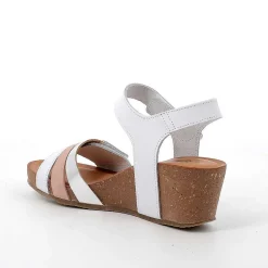 Zeppe|Igi&Co Sandali Con Zeppa In Pelle Da Donna Bianco-Argento