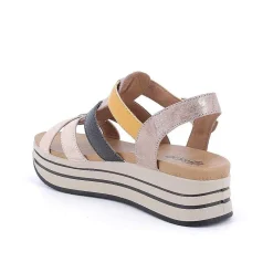 Zeppe|Igi&Co Sandali Con Zeppa In Pelle Da Donna Caramel-Nero