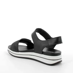 Zeppe|Igi&Co Sandali Con Zeppa In Pelle Da Donna Nero