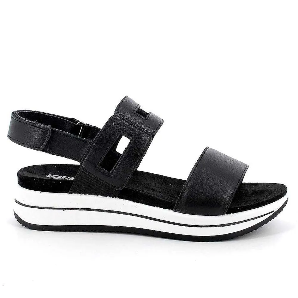 Zeppe|Igi&Co Sandali Con Zeppa In Pelle Da Donna Nero