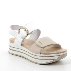 Zeppe|Igi&Co Sandali Con Zeppa In Pelle Da Donna Panna-Bianco